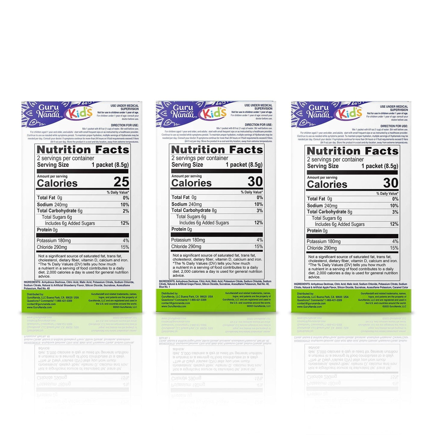 GuruNanda Kids Hydramate Hydration - Electrolyte Drink Mix - Various Flavor - 48 Count