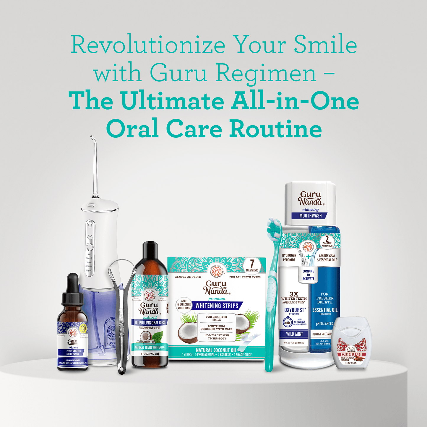 Guru's 7-Step Regimen 1.0 - Oil Pulling, Mouthwash, Butter on Gums for Health Teeth & Gums