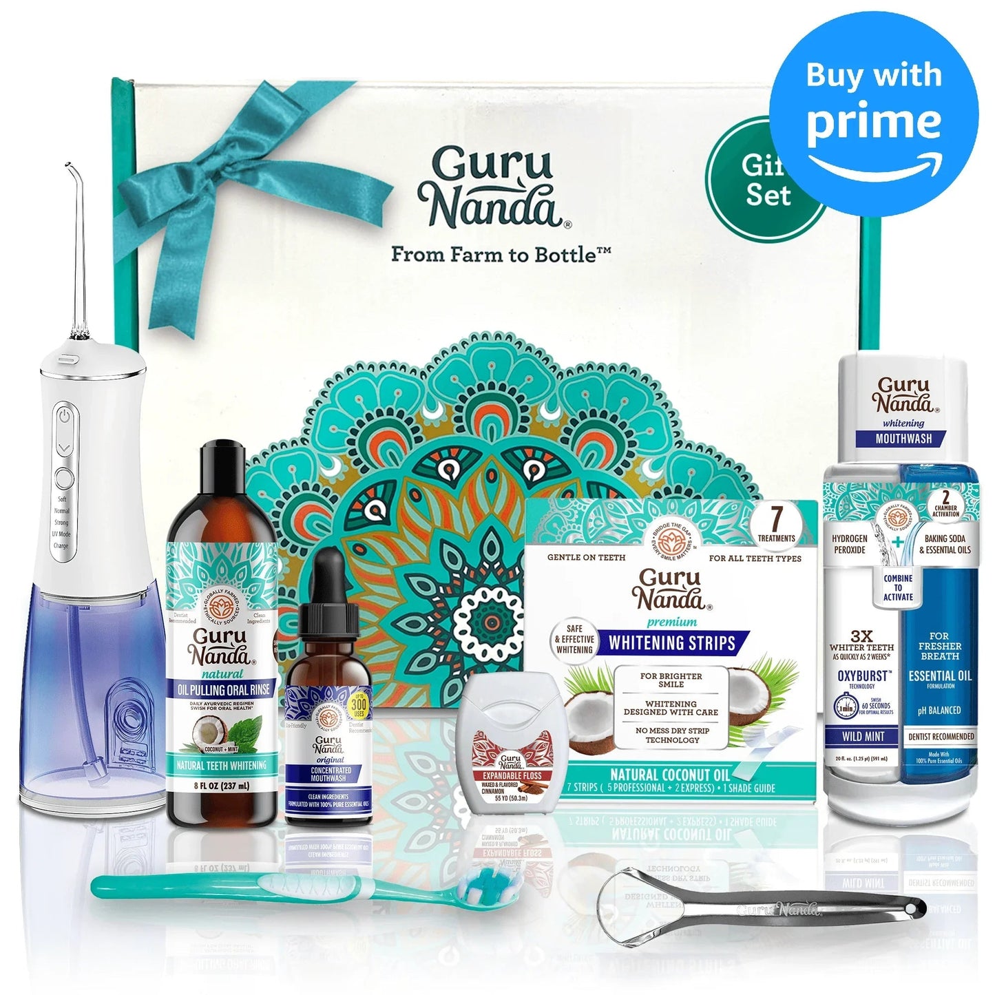 Guru's 7-Step Regimen 1.0 - Oil Pulling, Mouthwash, Butter on Gums for Health Teeth & Gums