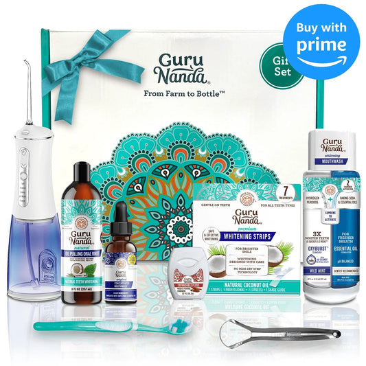 Guru's 7-Step Regimen 1.0 - Oil Pulling, Mouthwash, Butter on Gums for Health Teeth & Gums