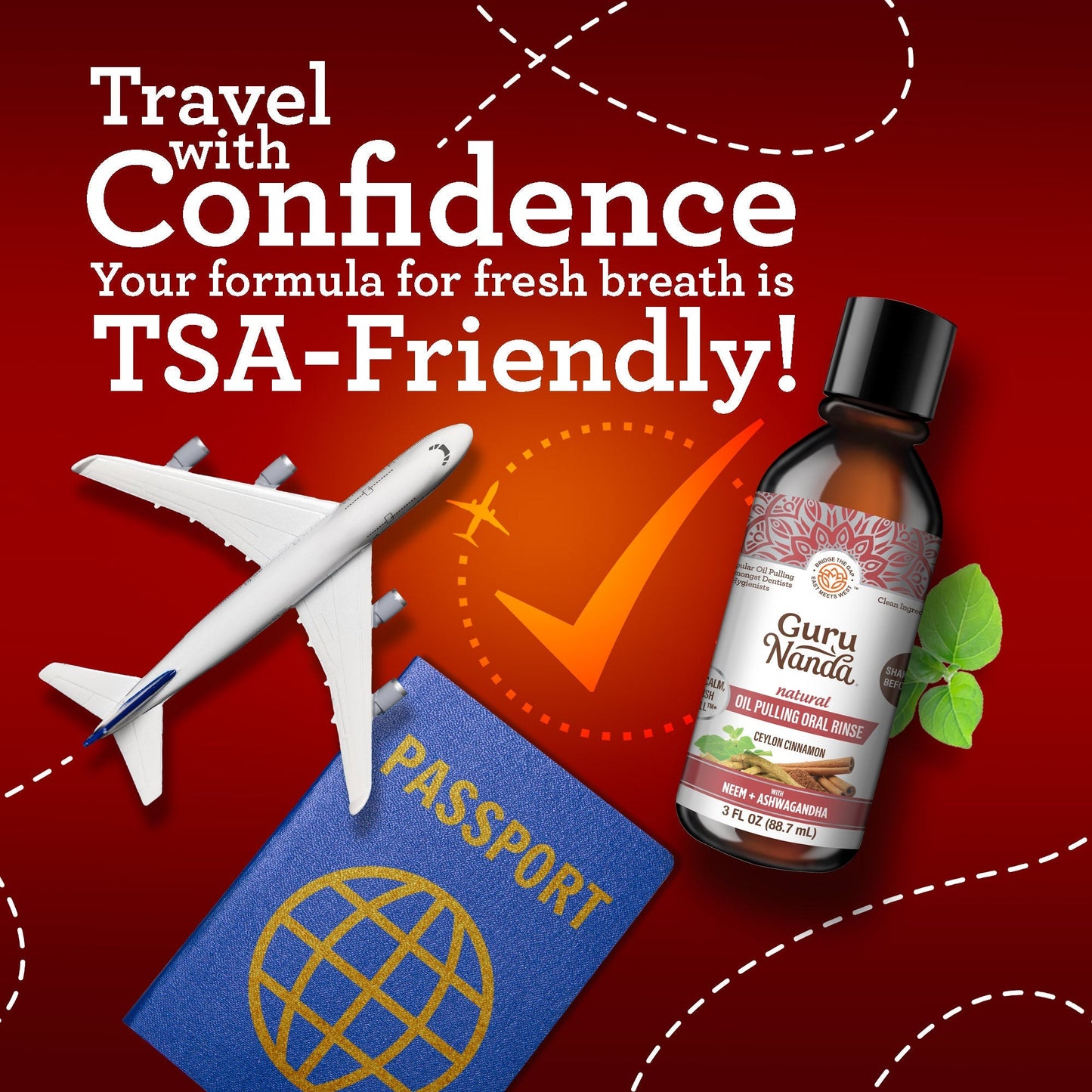 Travel Size - Coconut & Cinnamon Oil Pulling Flavor + Neem & Ashwagandha - 3oz