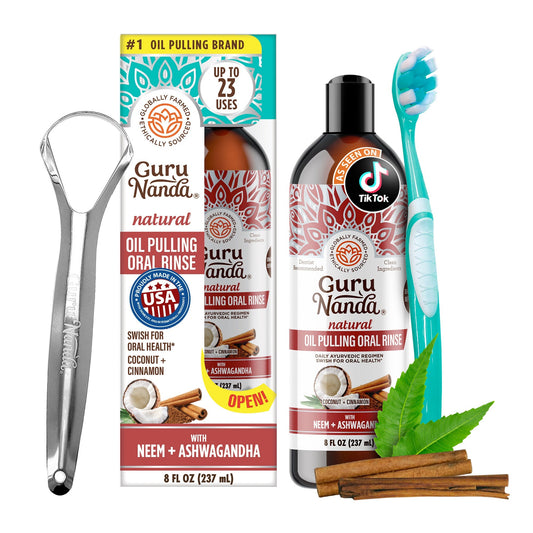 Cinnamon + Coconut Pulling Oil With Neem & Ashwagandha, 8 Fl Oz - 1 Pk