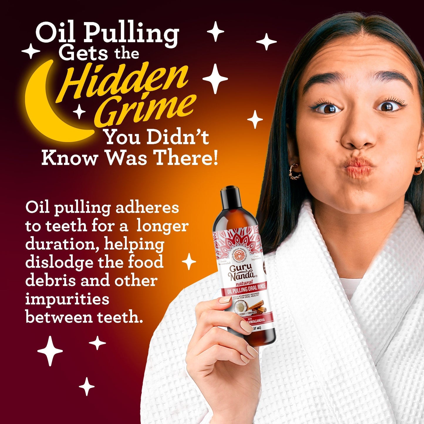 Cinnamon + Coconut Pulling Oil With Neem & Ashwagandha, 8 Fl Oz - 1 Pk