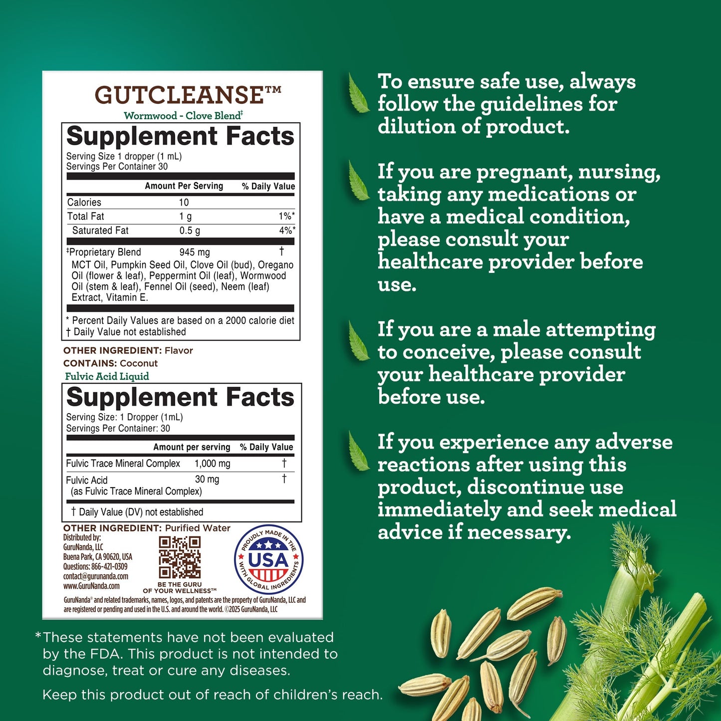 Gutcleanse With Wormwood, Clove & Fulvic Acid ¡ª 2-Step Supplement