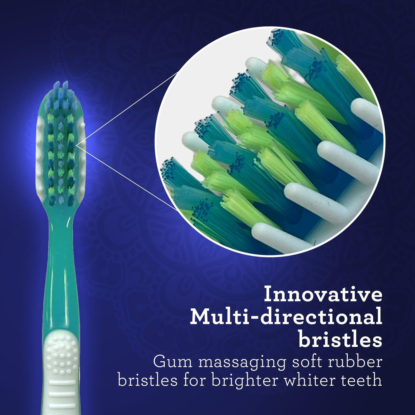 Multi-Action Toothbrush with Tongue Cleaner - Pack of 8