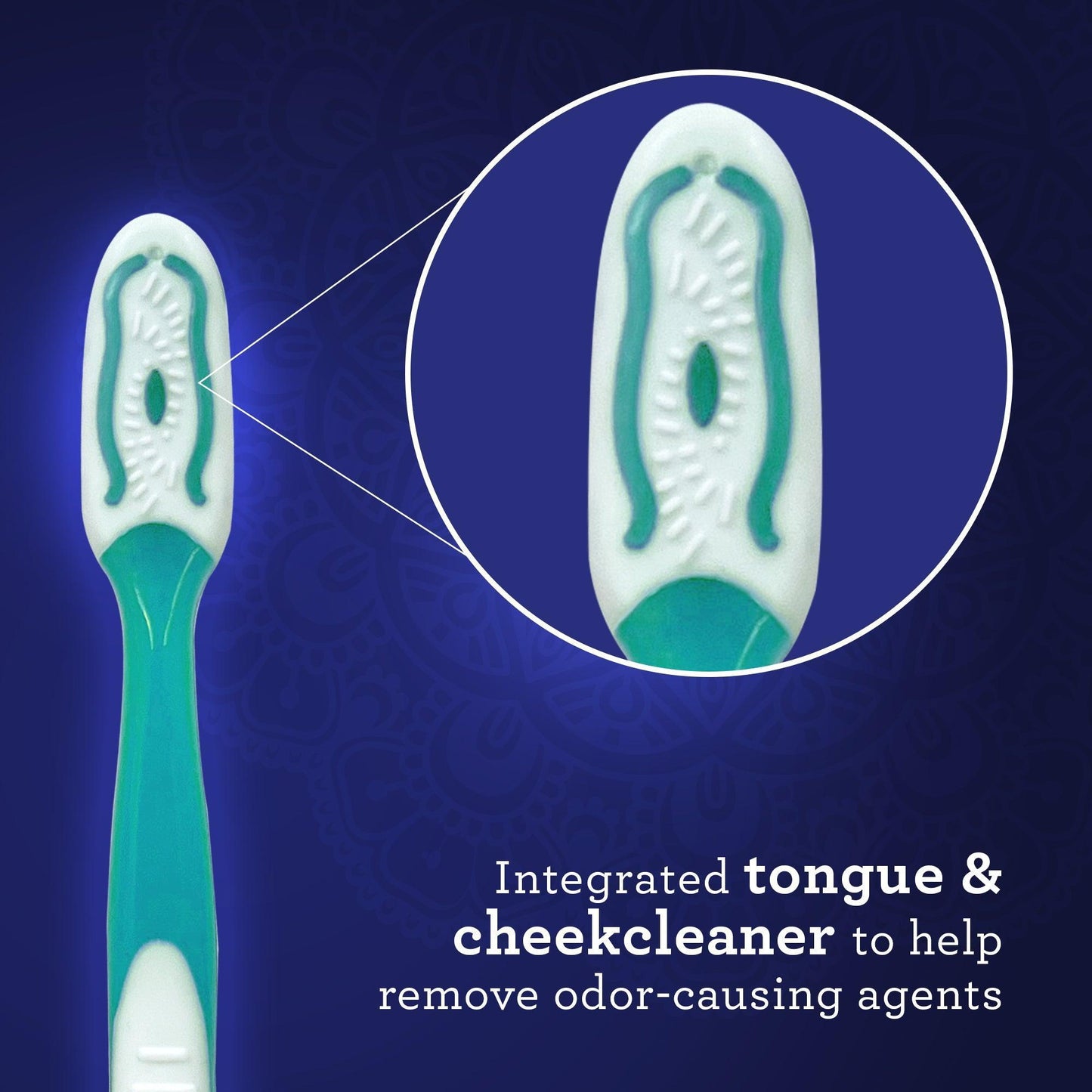 Multi-Action Toothbrush with Tongue Cleaner - Pack of 8